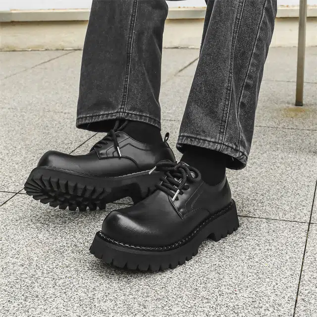 健休 二层牛皮 时尚舒适 简约百搭 休闲鞋 男款 黑色