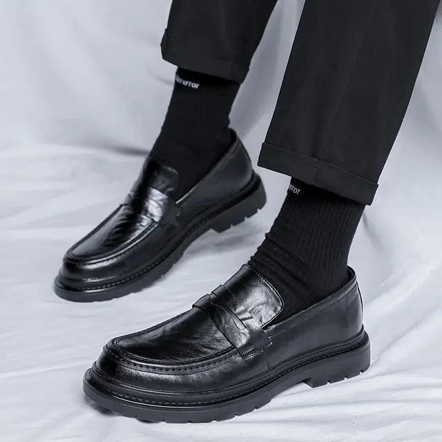 健休 二层牛皮 时尚潮流 百搭舒适 休闲鞋 男款 黑色