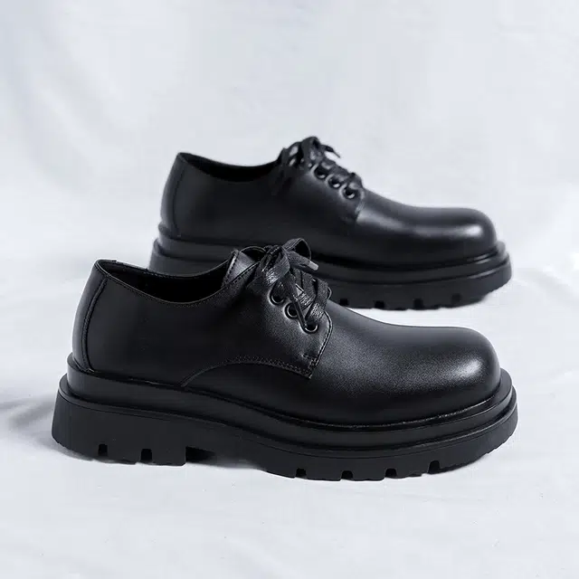 健休 二层牛皮 舒适风雅 男士休闲皮鞋 男款 黑色