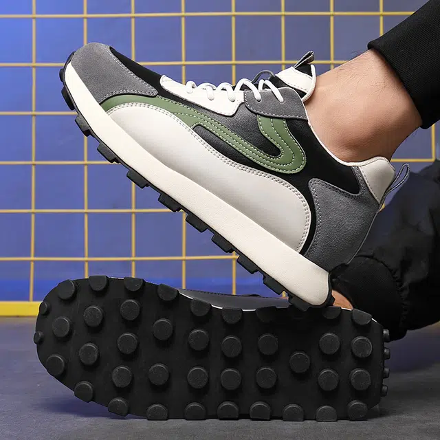 健休 反毛皮二层牛皮 百搭舒适 低帮 跑步鞋 男款 白色