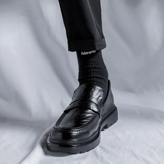 健休 二层牛皮 时尚潮流 百搭舒适 休闲鞋 男款 黑色