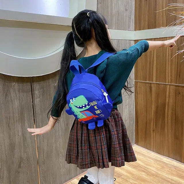 芭菲尼 可爱卡通恐龙 尼龙 双肩包 常规 儿童款 黑色/红色/黄色/绿色/蓝色/粉色