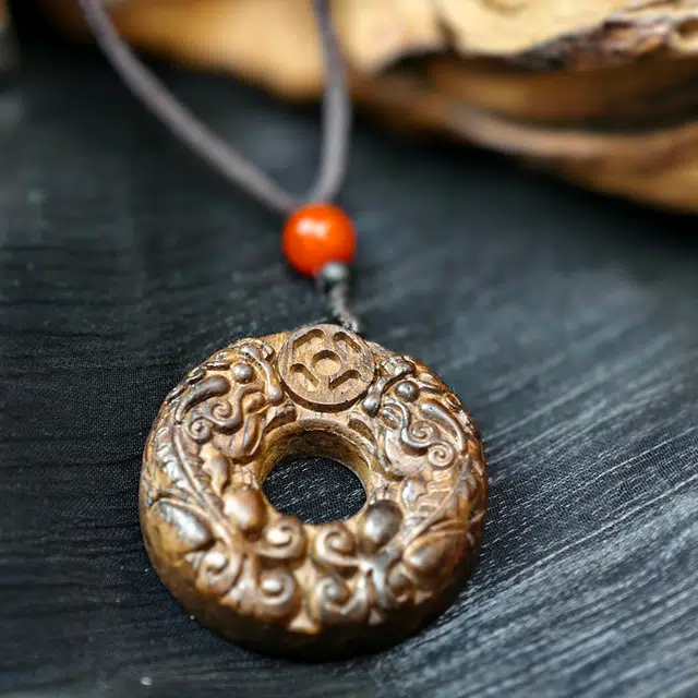 喜宝春花 貔貅 诸事顺利八方来财财源滚滚福禄吉祥小众诸事顺利礼盒款 #好运 平安扣 黑檀 项链 男女同款情侣款