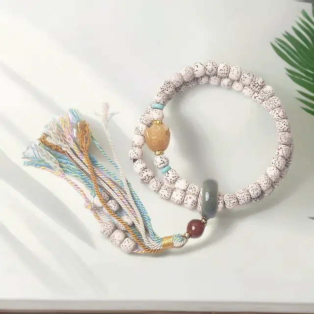 【玉贵菩提狗】 喜宝春花 诸事诸事平安喜乐国风福气设计感小众新中式复古福禄吉祥时尚百搭好运 星月菩提 手串 男女同款情侣款
