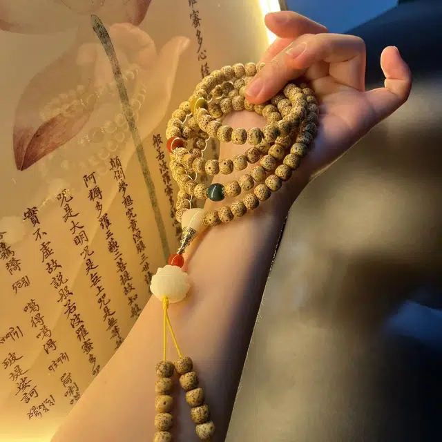 喜宝春花 桶珠 诸事喜乐国风小众新中式复古新中式百搭福禄吉祥时尚百搭好运 星月菩提 手串 男女同款情侣款