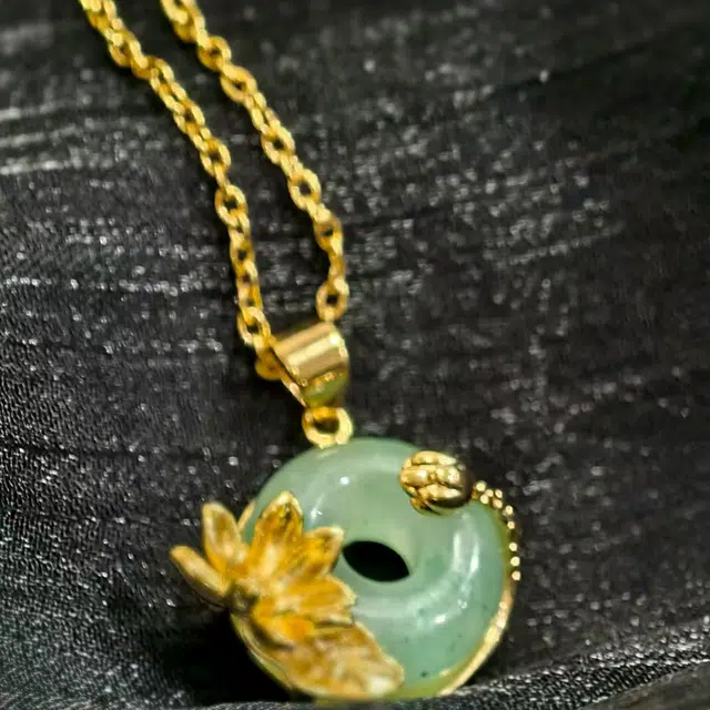 喜宝春花 荷塘月色诸事喜乐国风小众新中式复古新中式百搭福禄吉祥时尚百搭好运 非洲翠 项链 男女同款情侣款