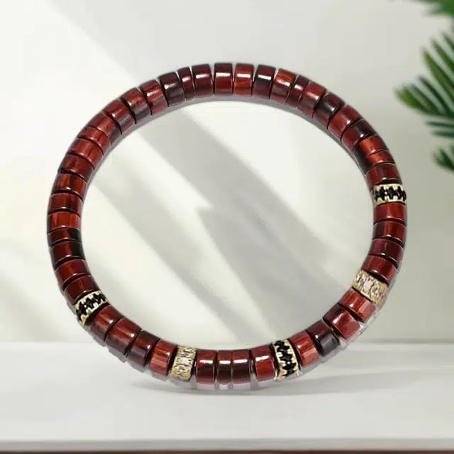 喜宝春花 单圈  诸事喜乐国风小众新中式复古新中式百搭福禄吉祥时尚百搭好运 血檀 木作手串 男女同款情侣款