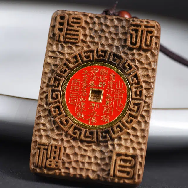 喜宝春花 天官赐福 诸事喜乐国风小众新中式复古新中式百搭福禄吉祥时尚百搭好运 檀木 项链 男女同款情侣款