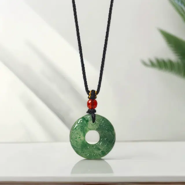 喜宝春花 招财貔貅平安扣 诸事喜乐国风小众新中式复古新中式百搭福禄吉祥时尚百搭好运 非洲翠 项链 男女同款情侣款