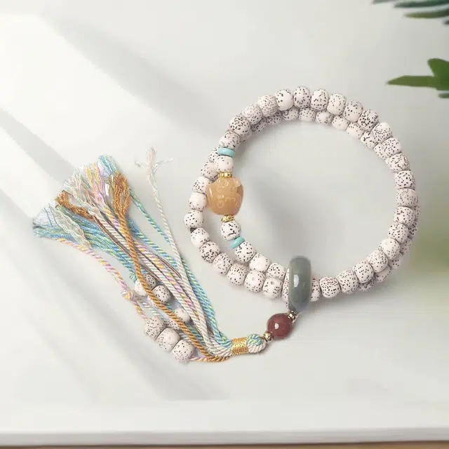 【玉贵菩提狗】 喜宝春花 诸事诸事平安喜乐国风福气设计感小众新中式复古福禄吉祥时尚百搭好运 星月菩提 手串 男女同款情侣款