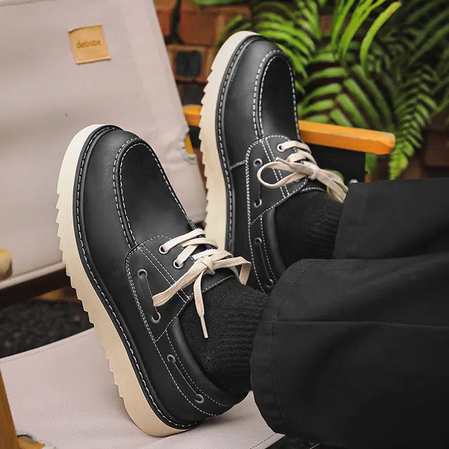 百伦韩 二层牛皮 厚底增高 复古时尚 低帮 生活休闲鞋 男款