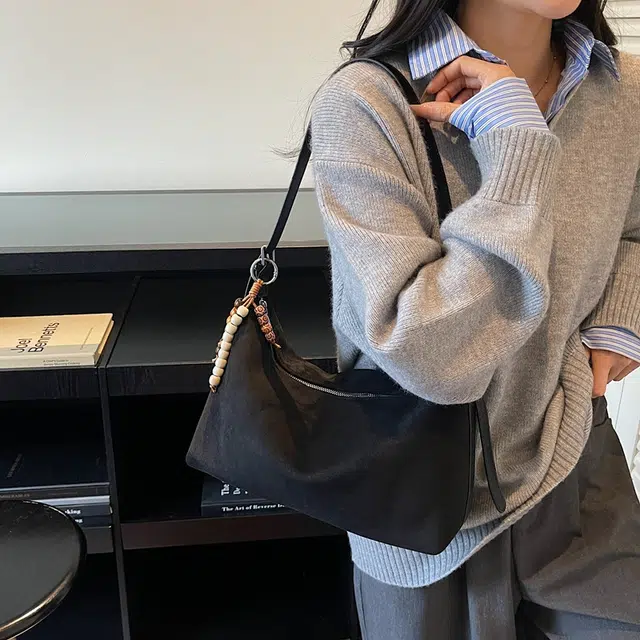 三只小鸭 简约复古通勤斜挎 麂皮绒 单肩包 常规 女款 多色