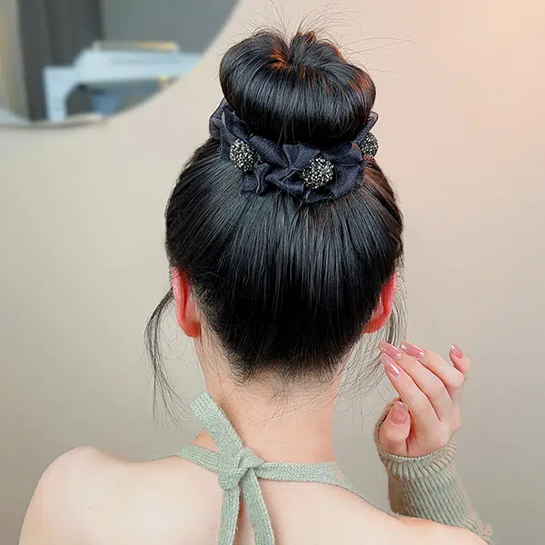 左欧 丸子头盘发高马尾蝴蝶结 发夹 女款