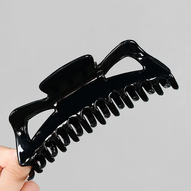 左欧 大号后脑勺发量多盘发洗澡大夹子黑色厚头发鲨鱼夹 发夹 女款