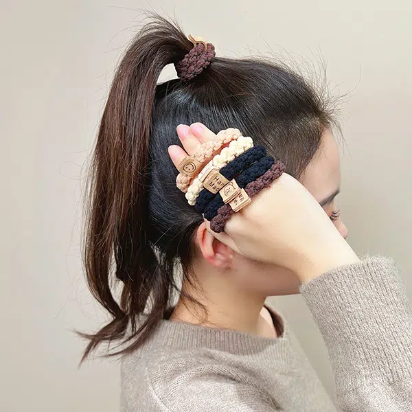 左欧 森系小熊头绳扎丸子头的发绳头绳新款高端橡皮筋四季可用高弹力不伤发头饰发绳发饰 发圈 女款