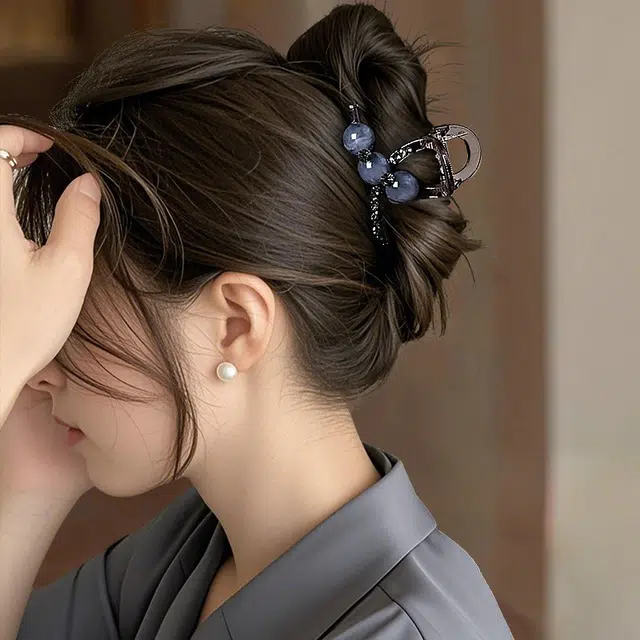 左欧 中号抓夹发量少 盘发鲨鱼夹头饰夹子 高级感后脑勺 亚克力 发夹 女款