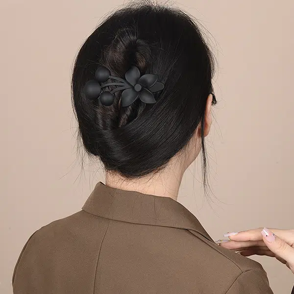 左欧 温柔花朵鸭嘴夹头饰韩式百搭夹子后脑勺盘发一字抓夹发卡 发夹 女款