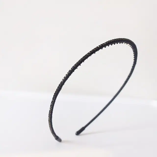左欧 极细高级感细黑色不勒头防滑显脸小减龄发捆 发箍 女款