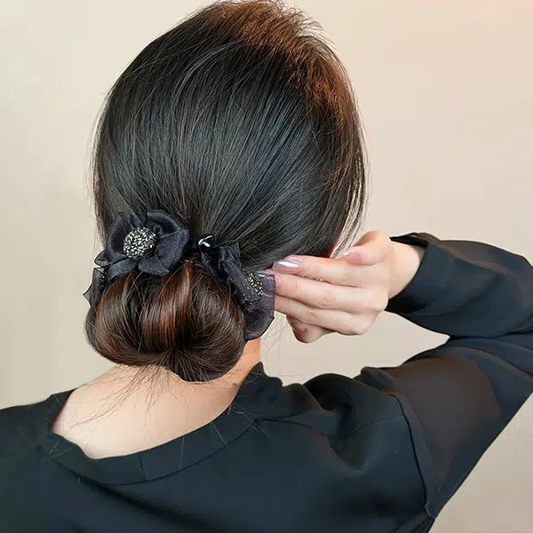 左欧 丸子头盘发高马尾蝴蝶结 发夹 女款