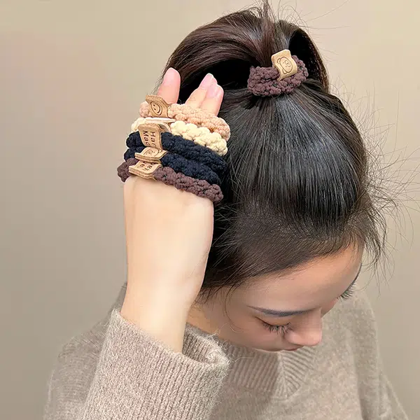 左欧 森系小熊头绳扎丸子头的发绳头绳新款高端橡皮筋四季可用高弹力不伤发头饰发绳发饰 发圈 女款
