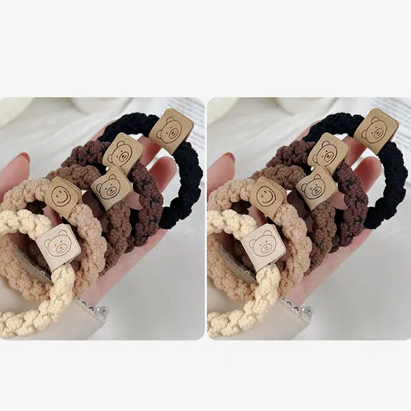 左欧 森系小熊头绳扎丸子头的发绳头绳新款高端橡皮筋四季可用高弹力不伤发头饰发绳发饰 发圈 女款