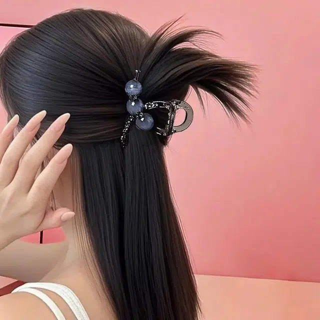 左欧 中号抓夹发量少 盘发鲨鱼夹头饰夹子 高级感后脑勺 亚克力 发夹 女款