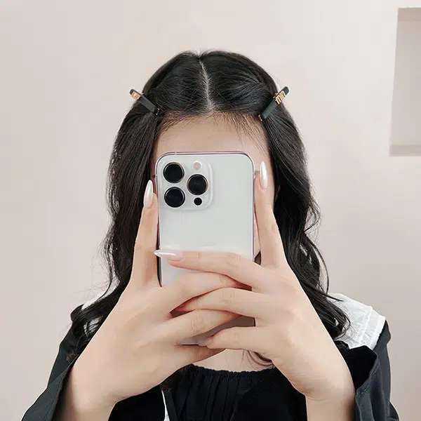 左欧 精致轻奢前额刘海夹简约休闲黑金字母侧边发夹无痕碎发 边夹 女款