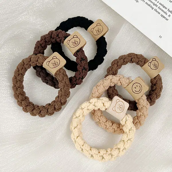 左欧 森系小熊头绳扎丸子头的发绳头绳新款高端橡皮筋四季可用高弹力不伤发头饰发绳发饰 发圈 女款