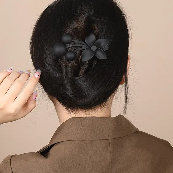 左欧 温柔花朵鸭嘴夹头饰韩式百搭夹子后脑勺盘发一字抓夹发卡 发夹 女款