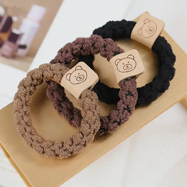 左欧 森系小熊头绳扎丸子头的发绳头绳新款高端橡皮筋四季可用高弹力不伤发头饰发绳发饰 发圈 女款
