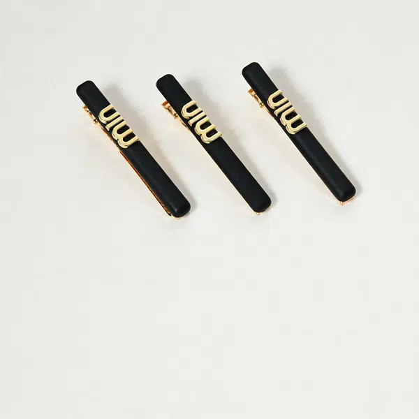 左欧 精致轻奢前额刘海夹简约休闲黑金字母侧边发夹无痕碎发 边夹 女款