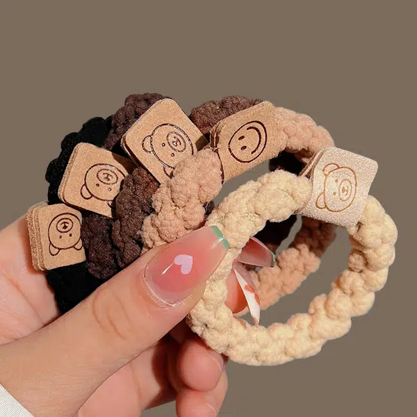 左欧 森系小熊头绳扎丸子头的发绳头绳新款高端橡皮筋四季可用高弹力不伤发头饰发绳发饰 发圈 女款