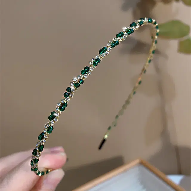 左欧 细款压发头箍 合金  水钻 发箍 女款