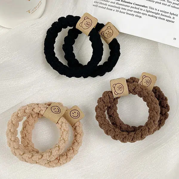 左欧 森系小熊头绳扎丸子头的发绳头绳新款高端橡皮筋四季可用高弹力不伤发头饰发绳发饰 发圈 女款
