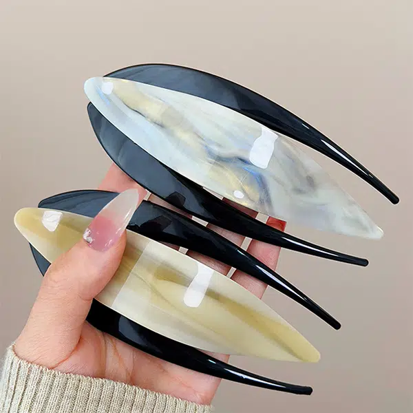 左欧 法式复古盘发鸭嘴夹一字夹后脑勺大号新款头发固定神器醋酸高级感抓夹子头饰 发夹 女款