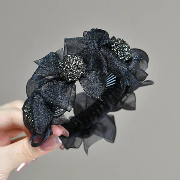 左欧 丸子头盘发高马尾蝴蝶结 发夹 女款