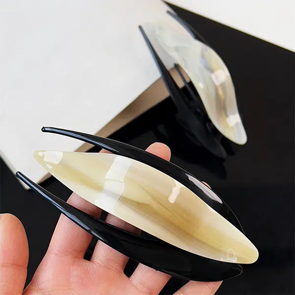 左欧 法式复古盘发鸭嘴夹一字夹后脑勺大号新款头发固定神器醋酸高级感抓夹子头饰 发夹 女款