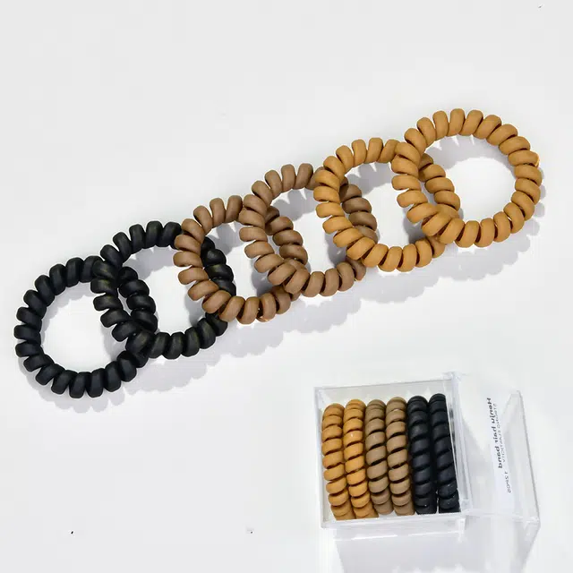 左欧 电话线高弹力橡皮筋磨砂不勒发扎马尾 头绳 女款