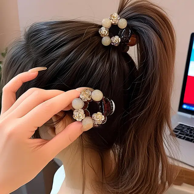左欧 高级感半扎发高马尾后脑勺 亚克力 发夹 女款