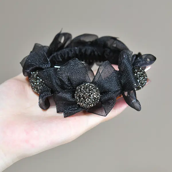 左欧 丸子头盘发高马尾蝴蝶结 发夹 女款