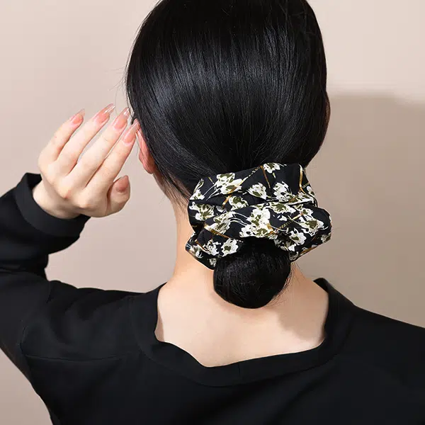 左欧 大肠 高级感碎花 精致复古 公主风高颜值大号 发圈 头绳 女款
