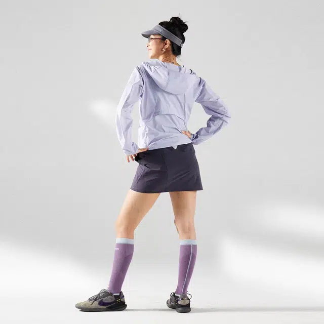 蓝岐 防泼水凉感冰影衣透气散热遮阳防紫外线连帽防晒服 女款 浅紫色