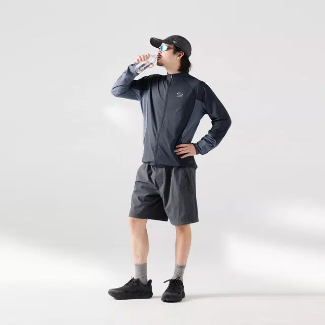 蓝岐 轻薄透气散热吸湿速干抗菌立领结构拼接骑行长袖夹克 男女同款