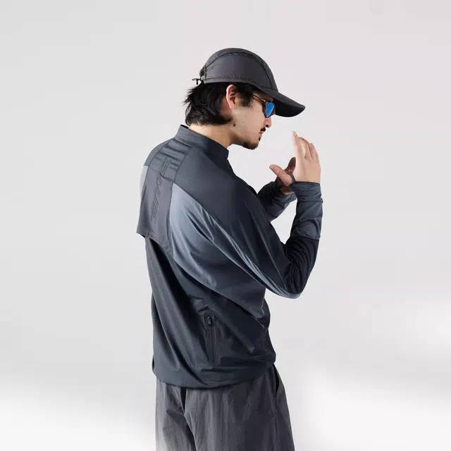 蓝岐 轻薄透气散热吸湿速干抗菌立领结构拼接骑行长袖夹克 男女同款