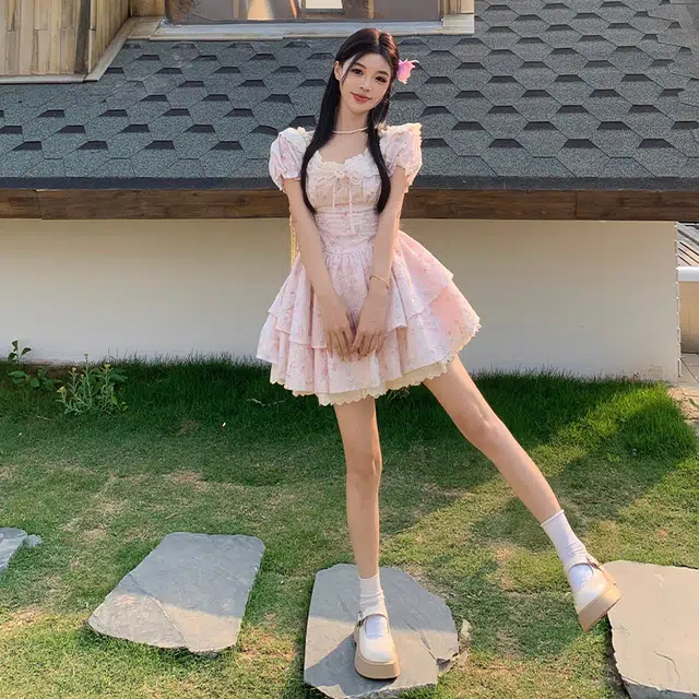 依钗 舒适通勤百搭简约休闲温柔风服饰短袖连衣裙 女款
