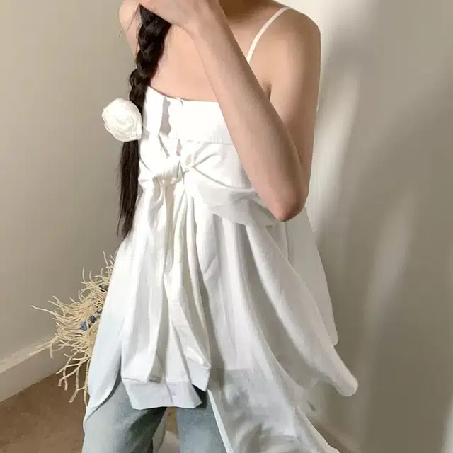 依钗 不规则系蝴蝶结格子纯欲修身背心吊带 女款