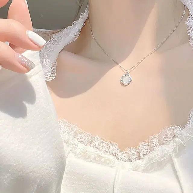 亲喜 小清新锁骨链 温柔设计感 小众轻奢梦幻森系 韩版百搭简约优雅 玉髓 项链 女款
