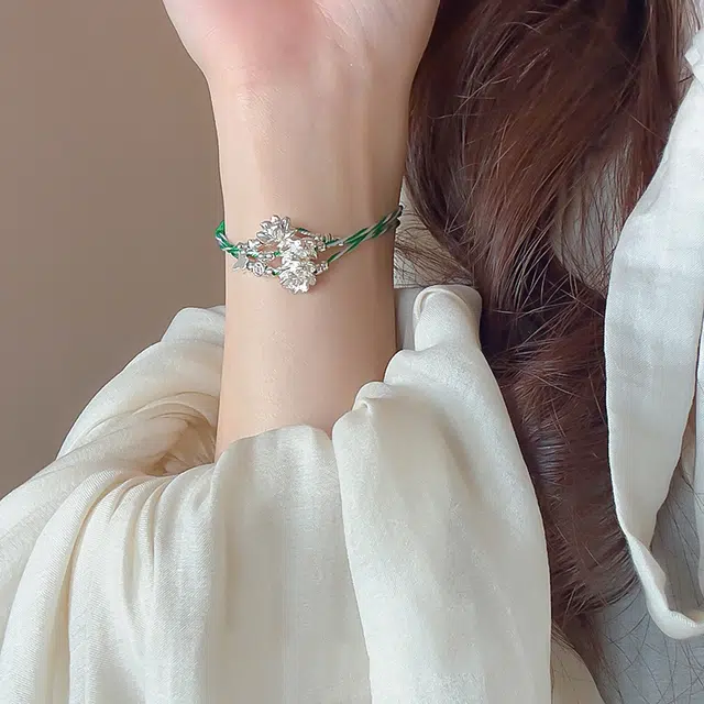 亲喜 好运莲莲新中式复古设计感多层莲花复古温柔优雅 编绳 手链 女款