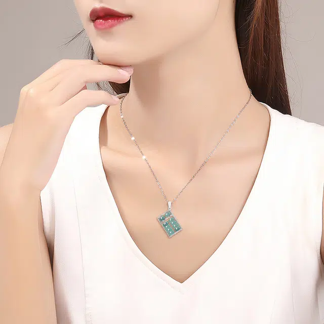 亲喜 复古新中式 小众设计 高级感 拉满的算盘 水晶 项链 女款