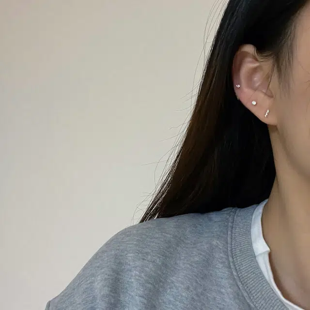 亲喜 圆点 爱心十字架星星养耳洞洗澡睡觉可带可爱 合金 耳钉 女款